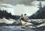 Winslow Homer Canoe in Rapids (mk44) oil on canvas